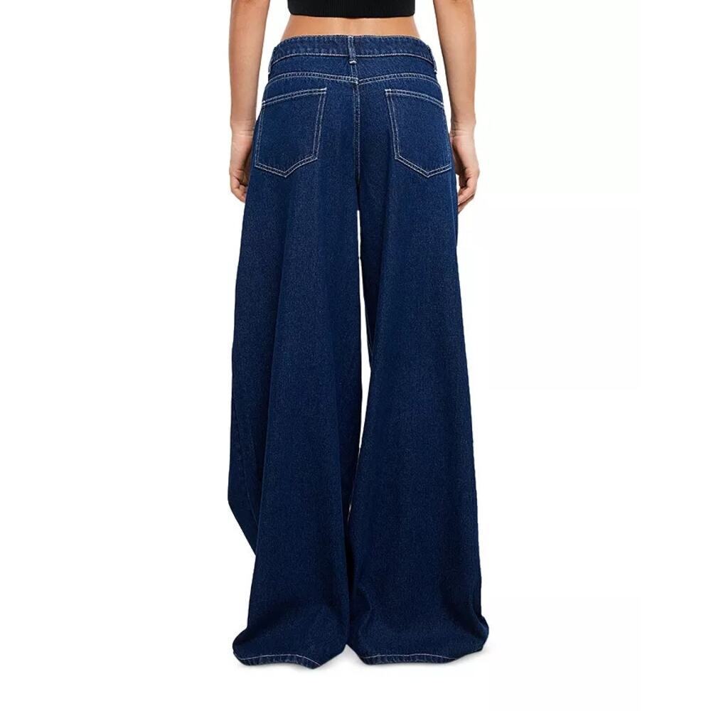 Lioness Women's Idol Denim Low Rise Wide Leg Jeans Blue Size XS NWT - Picture 3 of 12
